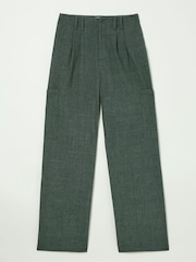 FatFace Wessex Dark Green Wide Leg Trousers - Image 5 of 5