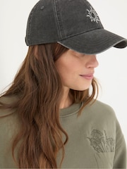 FatFace Charcoal Grey Embroidered Sun Cap - Image 3 of 4