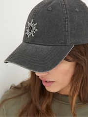 FatFace Charcoal Grey Embroidered Sun Cap - Image 4 of 4