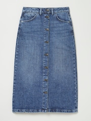 FatFace Darna Blue Denim Midi Skirt - Image 6 of 6