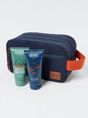 FatFace Blue 100% Cotton Wash Bag Gift Set - Image 1 of 2