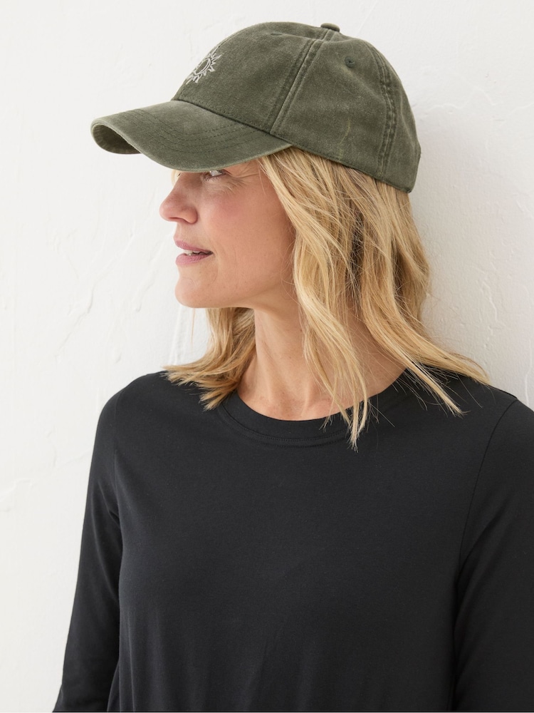 FatFace Khaki Green Embroidered Sun Cap - Image 2 of 4