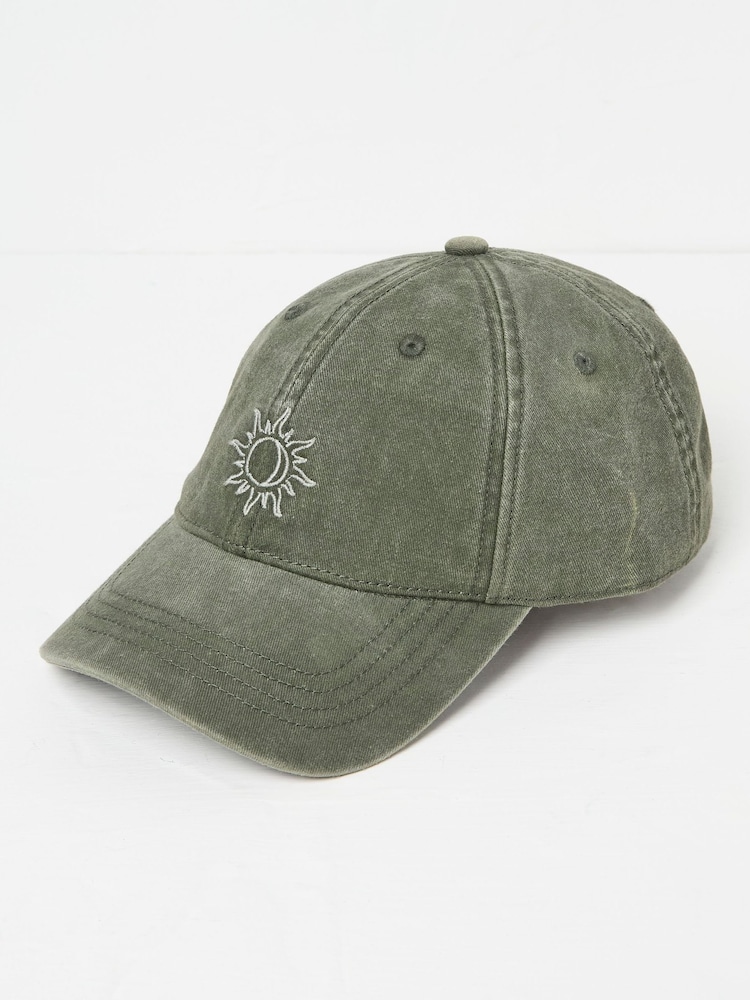 FatFace Khaki Green Embroidered Sun Cap - Image 3 of 4