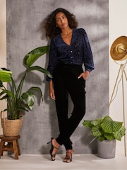 FatFace Joelle Blue Burnout Blouse - Image 1 of 6
