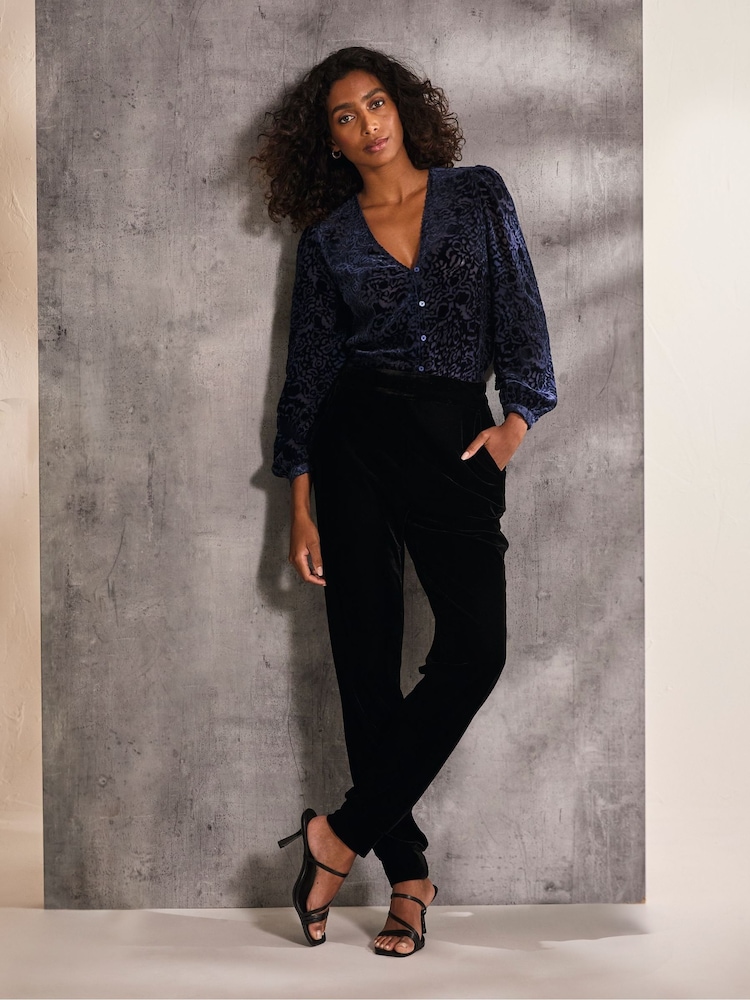 FatFace Joelle Blue Burnout Blouse - Image 1 of 6 FatFace Joelle Blue Burnout Blouse - Image 1 of 6