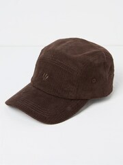 FatFace Cord Brown 5 Panel Baseball Cap - Image 1 of 2