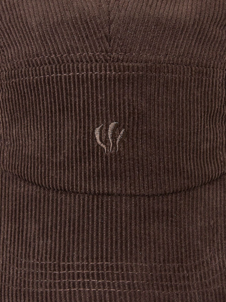FatFace Cord Brown 5 Panel Baseball Cap - Image 2 of 2