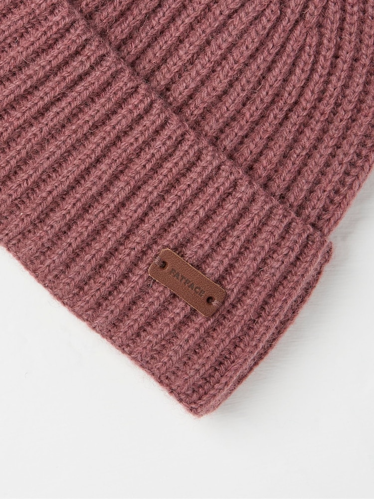 FatFace Pink Fisherman Beanie - Image 2 of 2