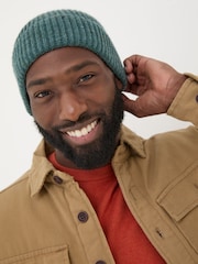 FatFace Teal Green Fisherman Beanie - Image 3 of 4
