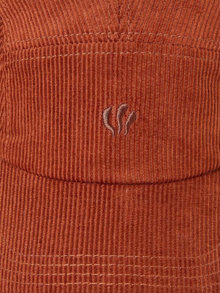 FatFace Cord Rust Orange 5 Panel Baseball Cap - Image 2 of 2