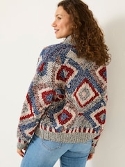 FatFace Multi Erin Knitted Zip Through Cardigan - Image 3 of 6