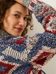FatFace Multi Erin Knitted Zip Through Cardigan - Image 5 of 6