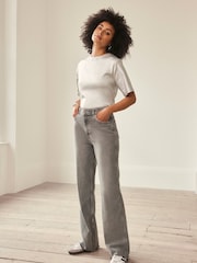 Mint Velvet Silver Metallic Ultimate T-Shirt - Image 1 of 4