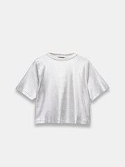 Mint Velvet Silver Metallic Ultimate T-Shirt - Image 3 of 4