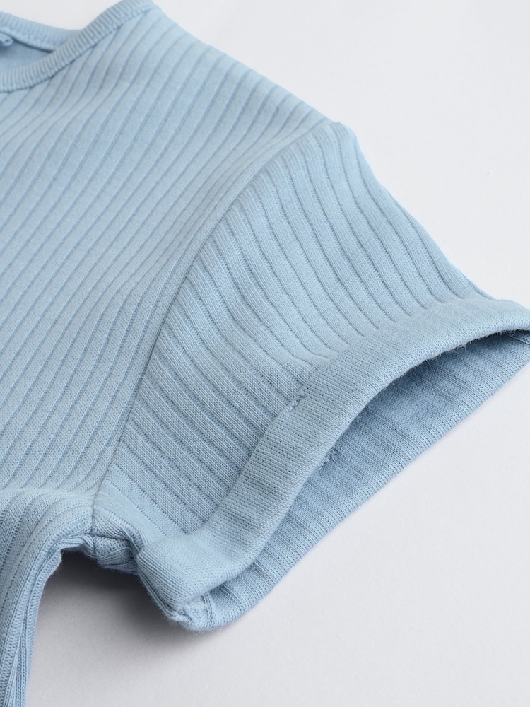 Blue Baby Jersey Rompers 4 Pack - Image 11 of 12