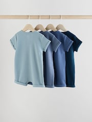 Blue Baby Jersey Rompers 4 Pack - Image 2 of 12