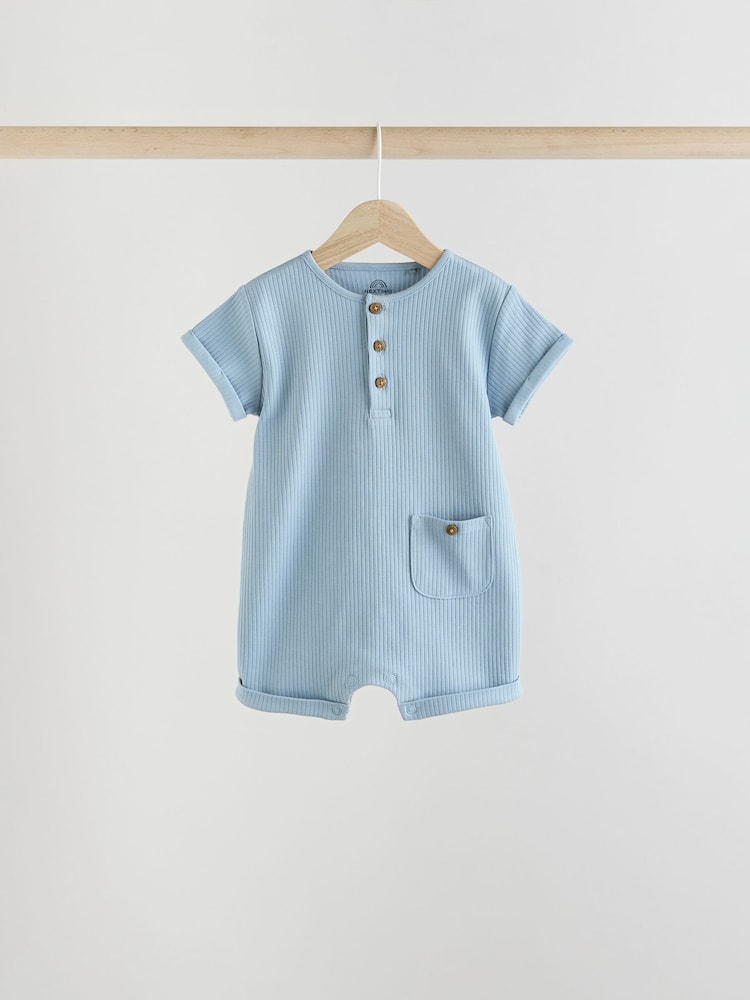 Blue Baby Jersey Rompers 4 Pack - Image 3 of 12
