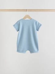 Blue Baby Jersey Rompers 4 Pack - Image 4 of 12