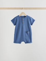 Blue Baby Jersey Rompers 4 Pack - Image 6 of 12