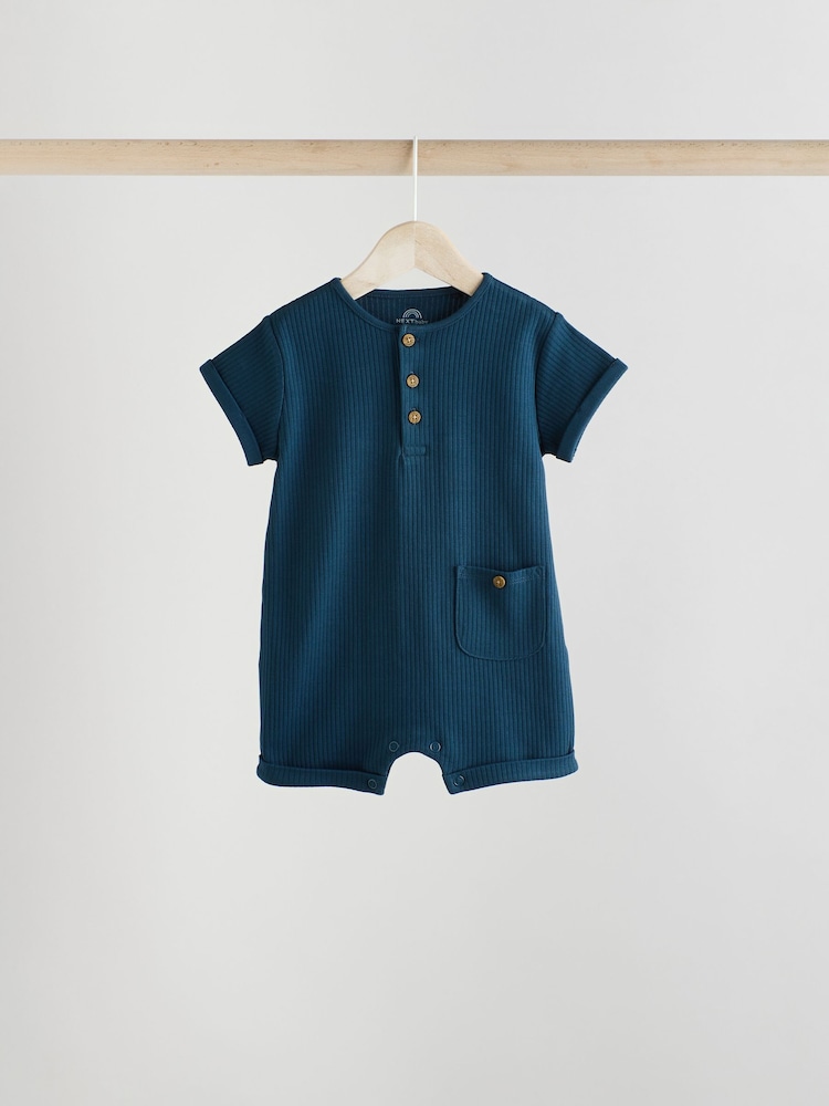 Blue Baby Jersey Rompers 4 Pack - Image 7 of 12