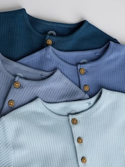 Blue Baby Jersey Rompers 4 Pack - Image 9 of 12