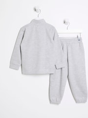 River Island Light Grey Boys Utility 100% Cotton Track Funnel and Joggers Set - Image 2 of 4
