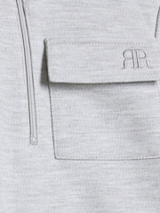 River Island Light Grey Boys Utility 100% Cotton Track Funnel and Joggers Set - Image 3 of 4