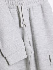 River Island Light Grey Boys Utility 100% Cotton Track Funnel and Joggers Set - Image 4 of 4