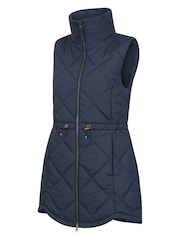 Mountain Warehouse Blue Womens Rye Long Quilted Gilet - Image 5 of 6