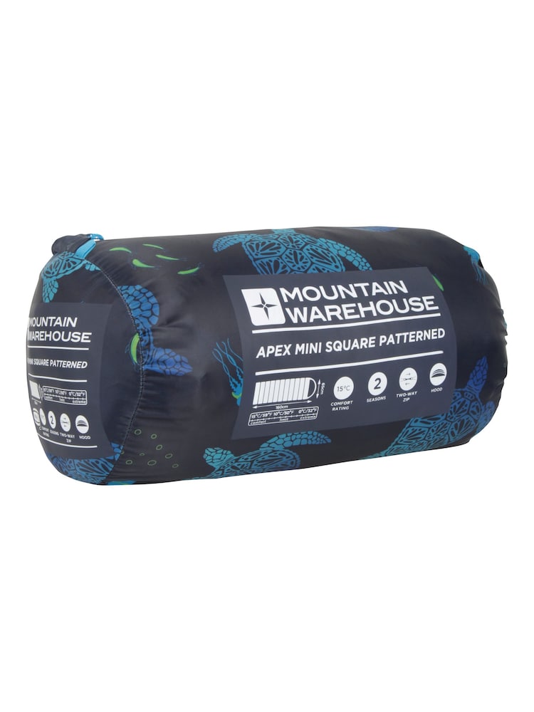 Mountain Warehouse Grey Apex Mini Square Patterned Sleeping Bag - Image 7 of 9