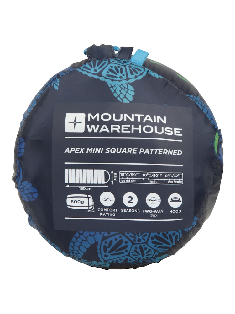 Mountain Warehouse Grey Apex Mini Square Patterned Sleeping Bag - Image 9 of 9