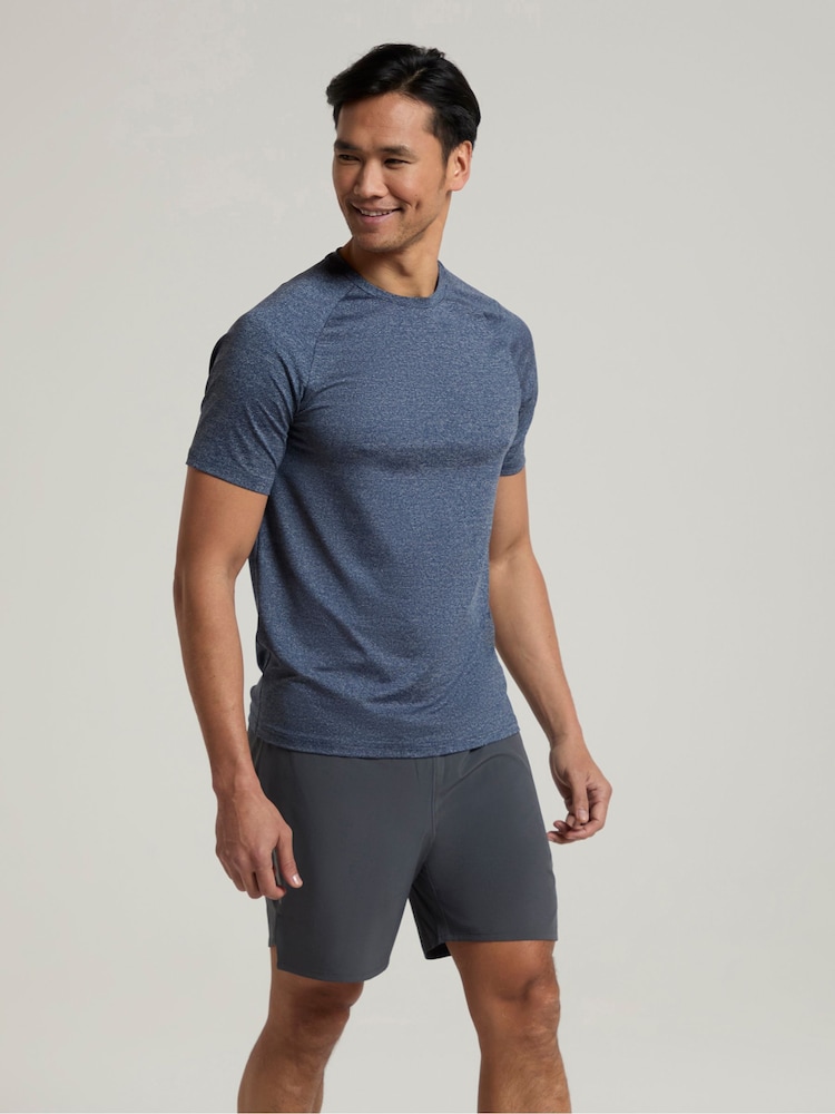 Mountain Warehouse Blue Mens Agra Iso Cool Striped UV Protection T-Shirt - Image 2 of 4