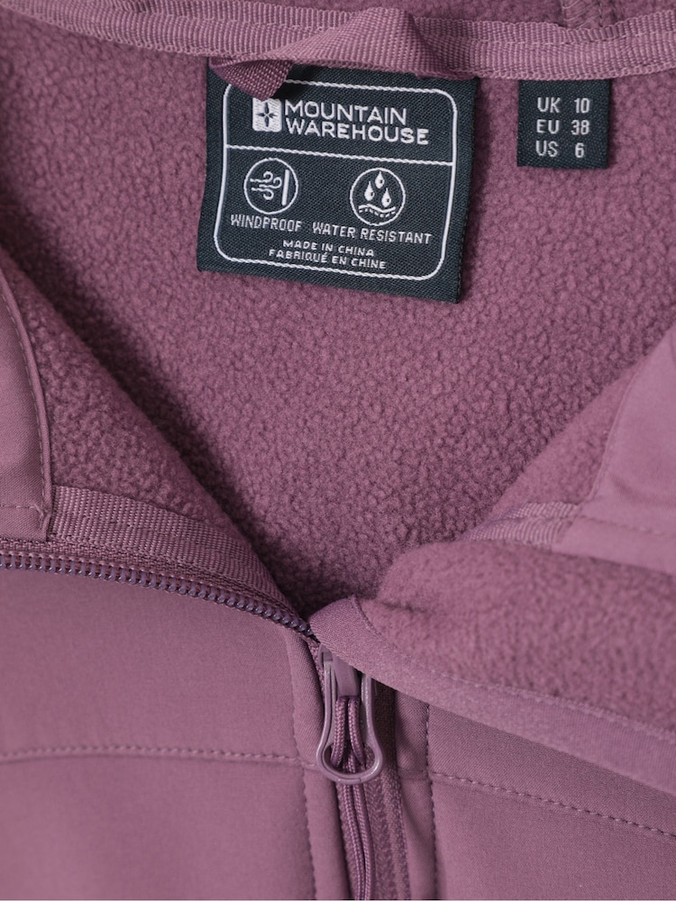 Mountain Warehouse Purple Womens Exodus Water-Resistant Softshell Jacket - Image 6 of 6