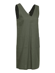 Mountain Warehouse Green Womens Linen Rich Mellow Shift Dress - Image 2 of 4