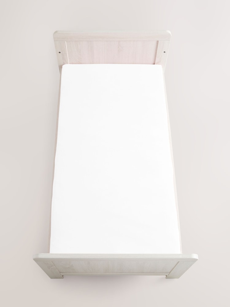 2 Pack White 100% Cotton Jersey Baby Fitted Sheets - Image 6 of 7