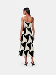 Whistles Black Triangle Swirl Pleated Dress - Image 2 of 5