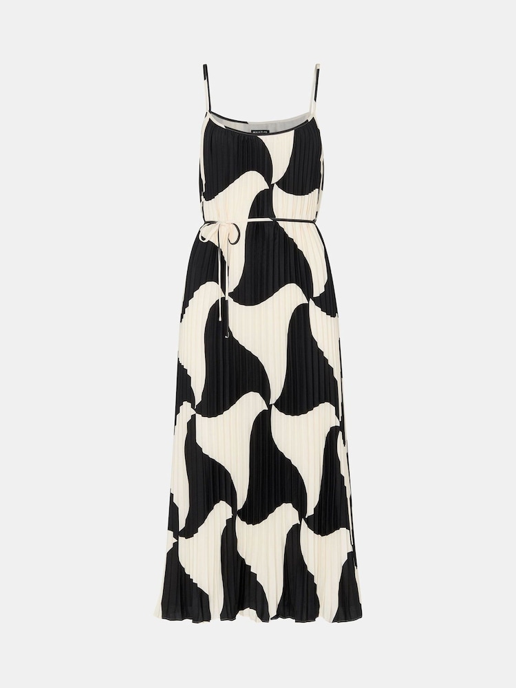 Whistles Black Triangle Swirl Pleated Dress - Image 5 of 5 Whistles Black Triangle Swirl Pleated Dress - Image 5 of 5