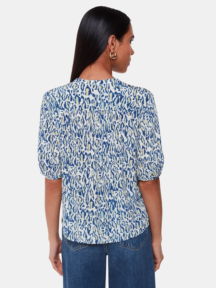 Whistles White Flaming Leopard Print Jessie Blouse - Image 2 of 5 Whistles White Flaming Leopard Print Jessie Blouse - Image 2 of 5