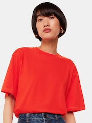 Whistles Red Relaxed 100% Cotton T-Shirt - Image 1 of 5