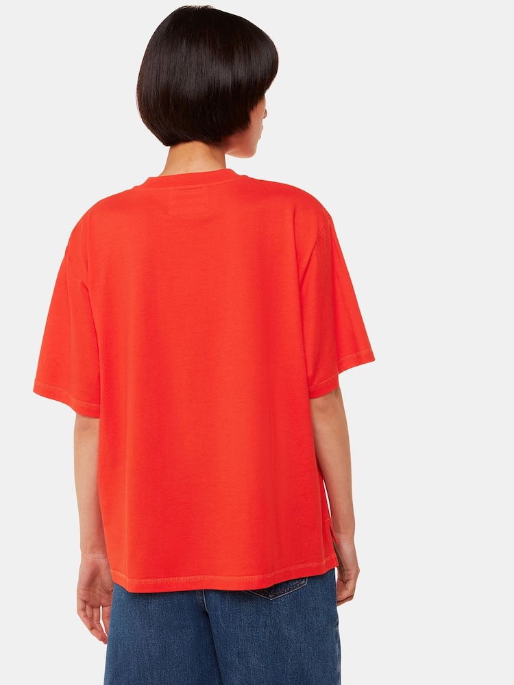 Whistles Red Relaxed 100% Cotton T-Shirt - Image 2 of 5
