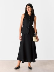 Whistles Black Linen Blend Helena Skirt - Image 1 of 5
