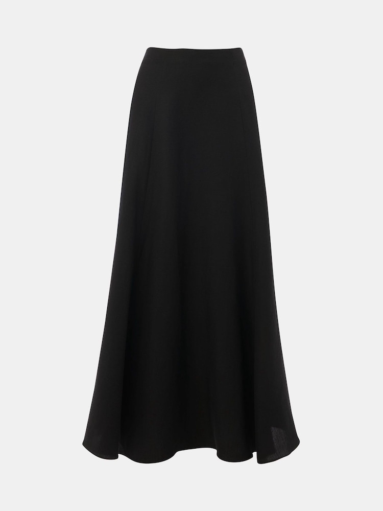 Whistles Black Linen Blend Helena Skirt - Image 2 of 5
