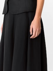 Whistles Black Linen Blend Helena Skirt - Image 3 of 5
