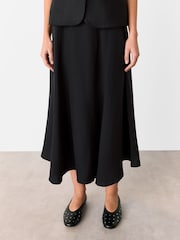 Whistles Black Linen Blend Helena Skirt - Image 4 of 5
