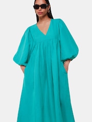 Whistles Blue Gloria Linen Blend Dress - Image 3 of 5