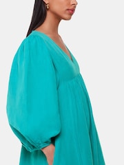 Whistles Blue Gloria Linen Blend Dress - Image 4 of 5