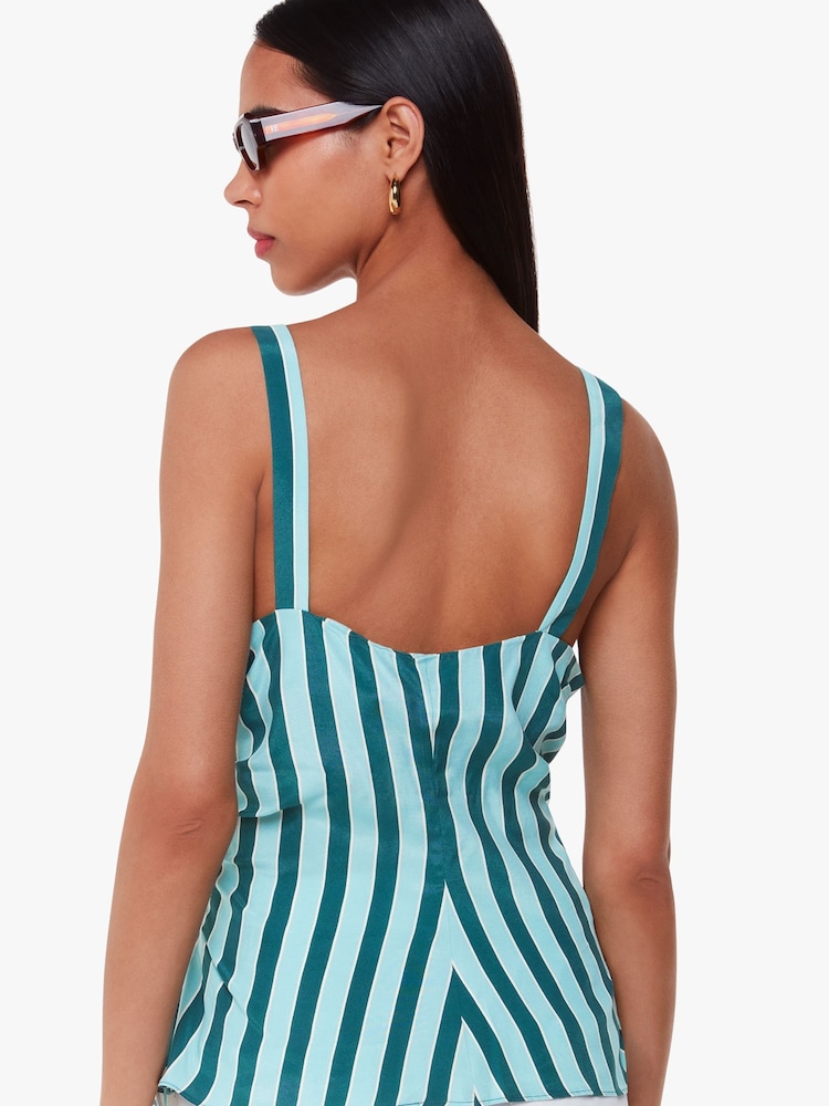 Whistles Blue Emily Tonal Stripe Top - Image 2 of 5 Whistles Blue Emily Tonal Stripe Top - Image 2 of 5