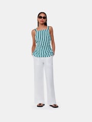 Whistles Blue Emily Tonal Stripe Top - Image 4 of 5