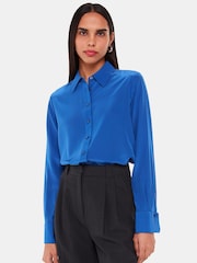 Whistles Blue Ultimate Silk Shirt - Image 1 of 5