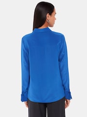 Whistles Blue Ultimate Silk Shirt - Image 2 of 5